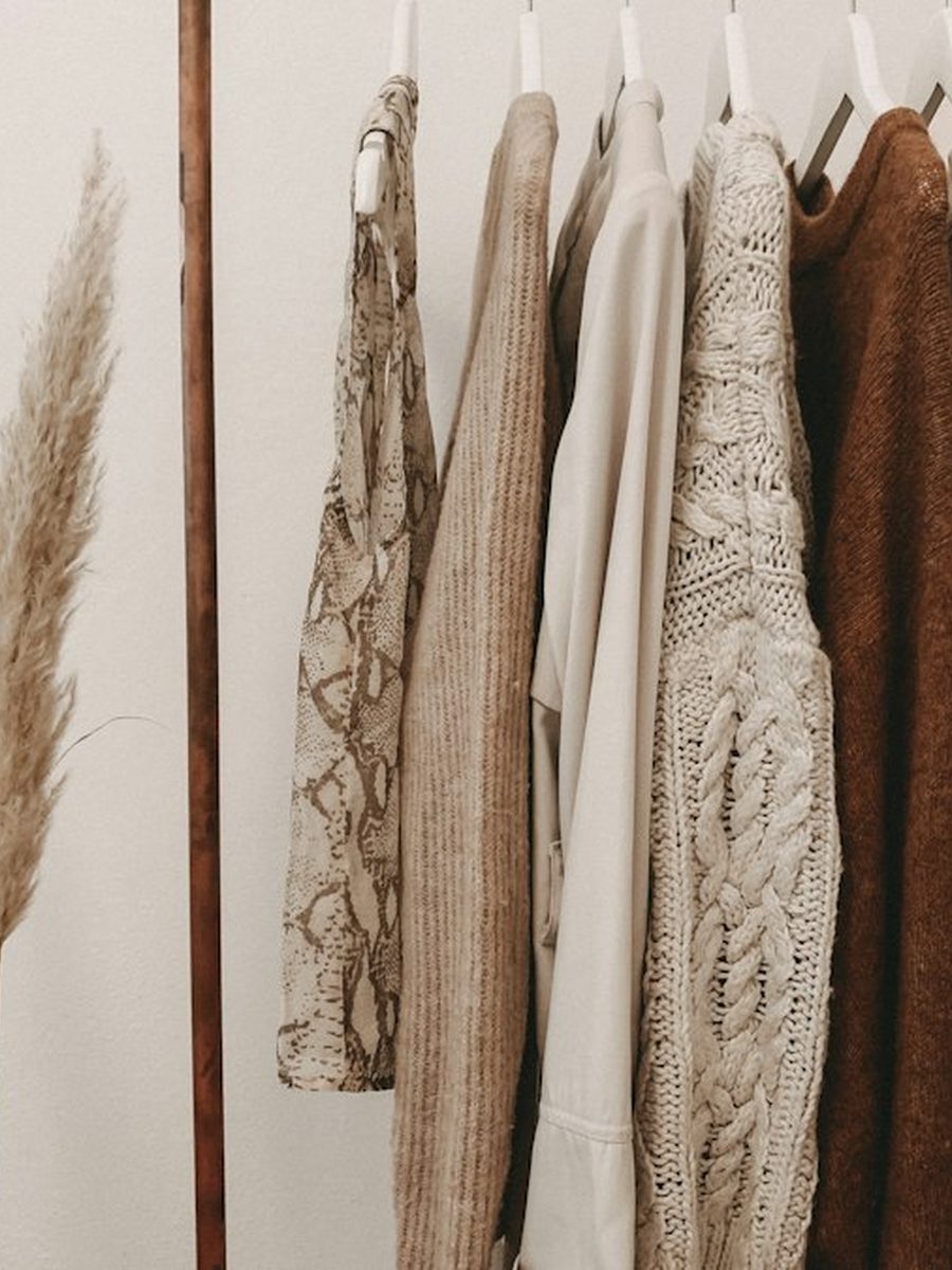 Knitwear on a rail