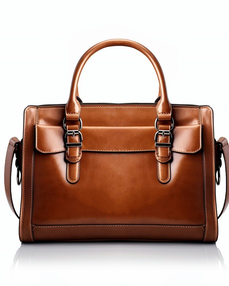 Structured Leather Handbag, view 2