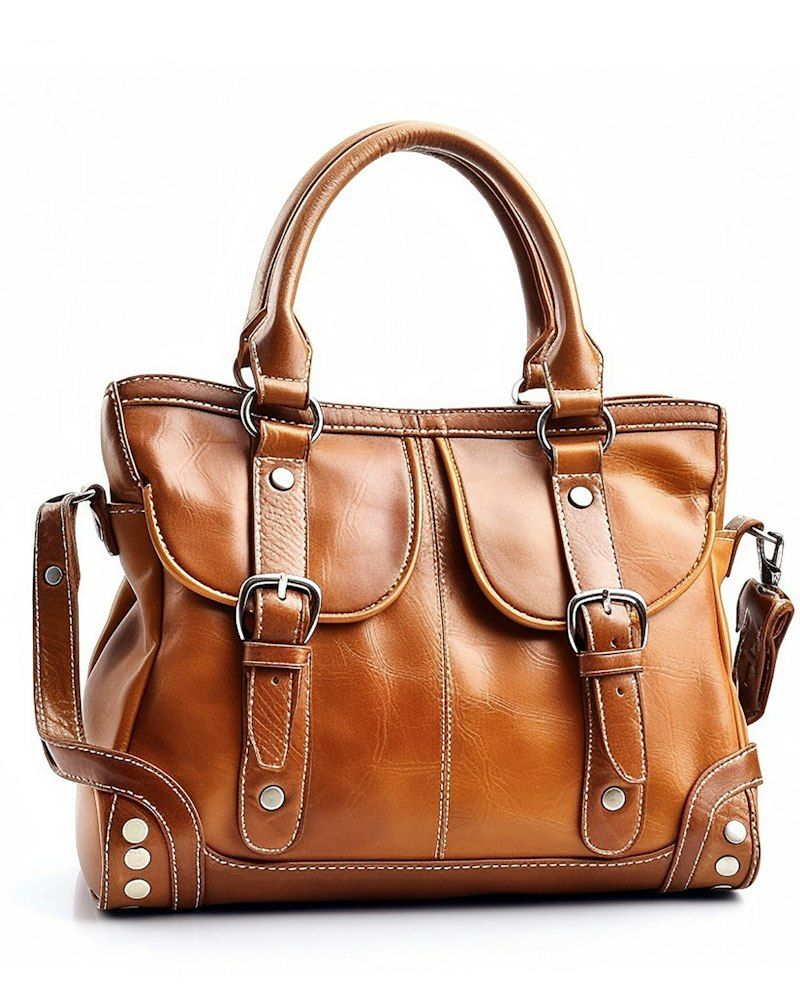 Structured Leather Handbag, view 3